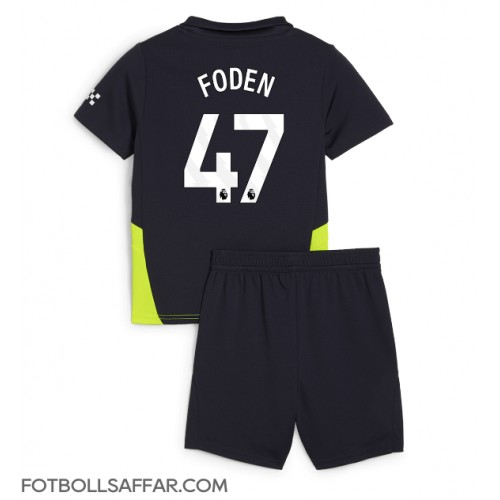 Manchester City Phil Foden #47 Bortadräkt Barn 2024-25 Kortärmad (+ Korta byxor)